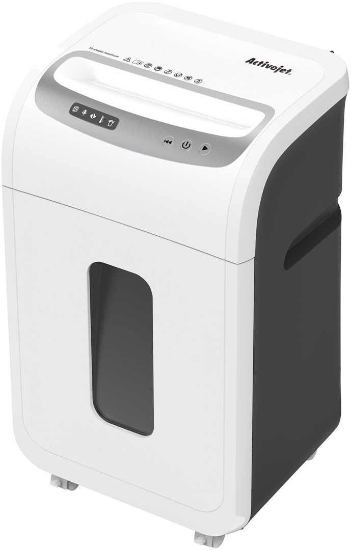 Shredder Activejet ASH-1602M, P-5, 28 l, 2x14 mm shreds, white Shredder Activejet ASH-1602M, P-5, 28 l, 2x14 mm shreds, white