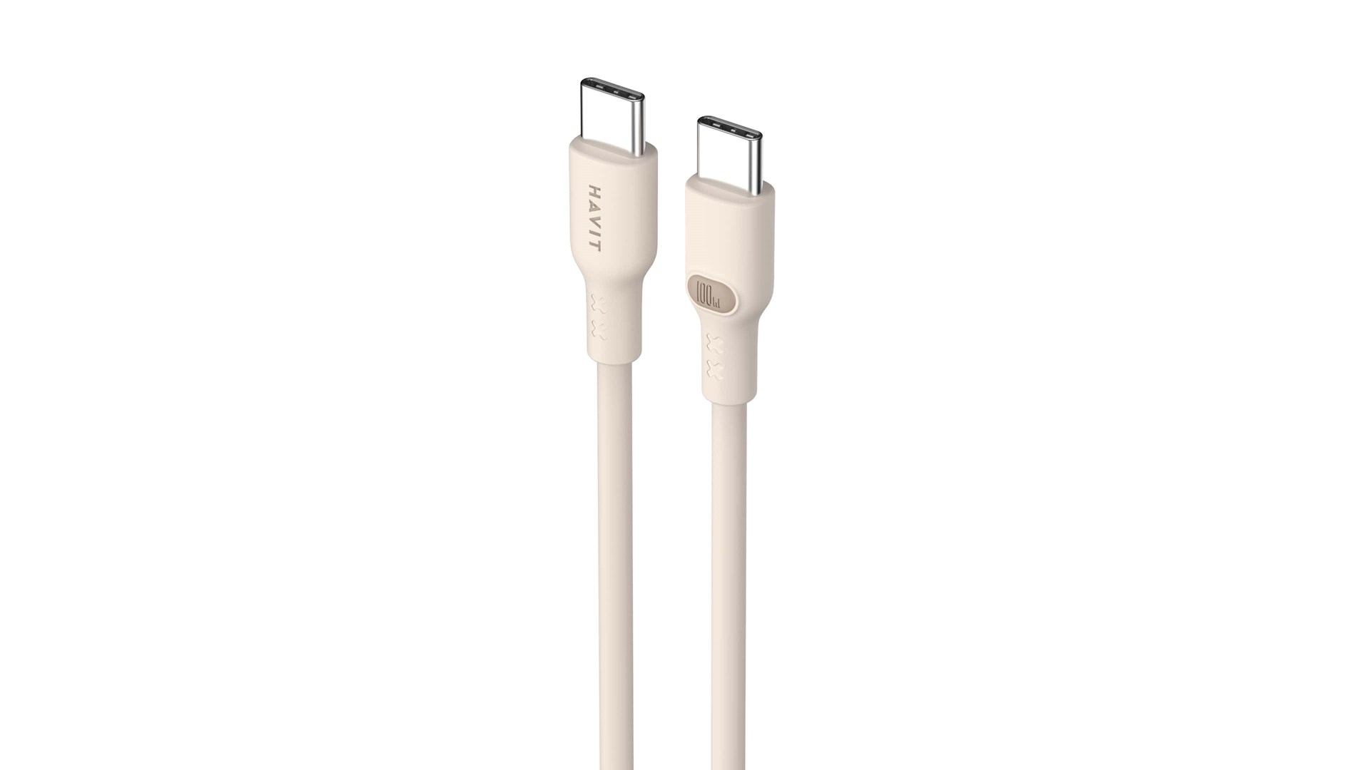 Havit CB6284 - USB Type C to USB Type C cable, 2.0 m (beige) Havit CB6284 - USB Type C to USB Type C cable, 2.0 m (beige)