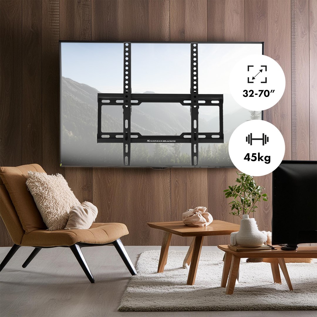Maclean TV MC-412 Wall Mount Bracket 32"-70" VESA 400x400 45kg Tilting Universal Adjustable Spirit Level Mounting Accessories Maclean TV MC-412 Wall Mount Bracket 32"-70" VESA 400x400 45kg Tilting Universal Adjustable Spirit Level Mounting Accessories
