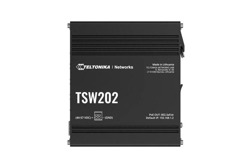 Teltonika TSW202 Managed L2 Gigabit Ethernet (10/100/1000) Power over Ethernet (PoE) Aluminium, Blue Teltonika TSW202 Managed L2 Gigabit Ethernet (10/100/1000) Power over Ethernet (PoE) Aluminium, Blue