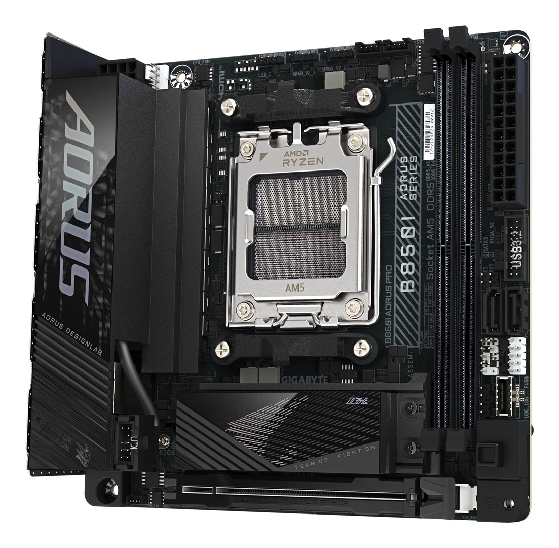 GIGABYTE B850I AORUS PRO Motherboard - AMD Ryzen 9000 Series CPUs, 8+2+1 Phases Digital VRM, up to 8400MHz DDR5 (OC), 1xPCIe 5.0 + 1xPCIe 4.0 M.2, 2.5LAN, WIFI 7, USB 3.2 Gen 2 GIGABYTE B850I AORUS PRO Motherboard - AMD Ryzen 9000 Series CPUs, 8+2+1 Phases Digital VRM, up to 8400MHz DDR5 (OC), 1xPCIe 5.0 + 1xPCIe 4.0 M.2, 2.5LAN, WIFI 7, USB 3.2 Gen 2