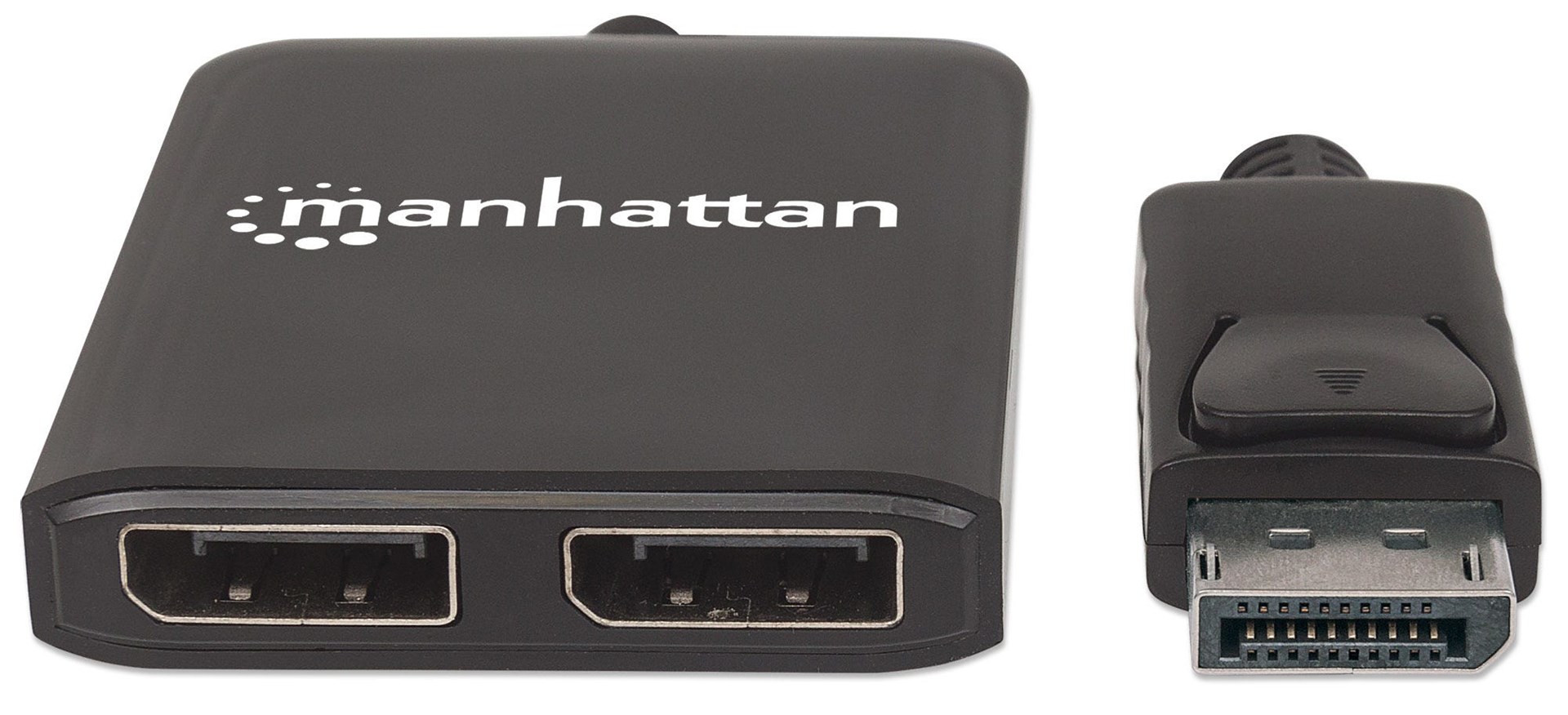 Manhattan DisplayPort 1.2 to 2-Port DisplayPort 1.2 Splitter Hub with MST, 4K@30Hz, USB-A Powered, Video Wall Function, Black, MST = Multi-Stream Transport, 3 Year Warranty Manhattan DisplayPort 1.2 to 2-Port DisplayPort 1.2 Splitter Hub with MST, 4K@30Hz, USB-A Powered, Video Wall Function, Black, MST = Multi-Stream Transport, 3 Year Warranty