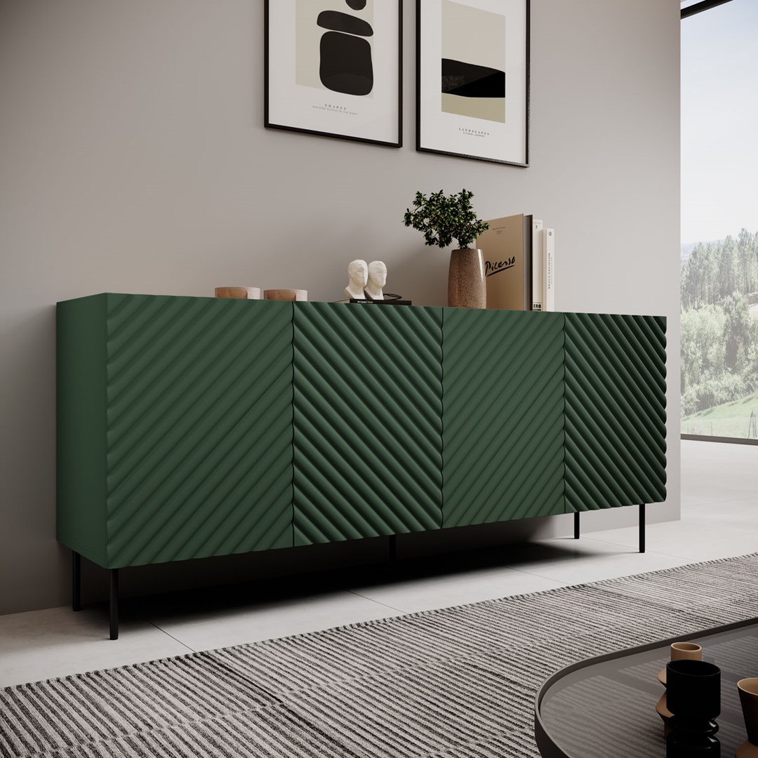 4D2SZ ONDA chest of drawers 200x45xH85 green 4D2SZ ONDA chest of drawers 200x45xH85 green