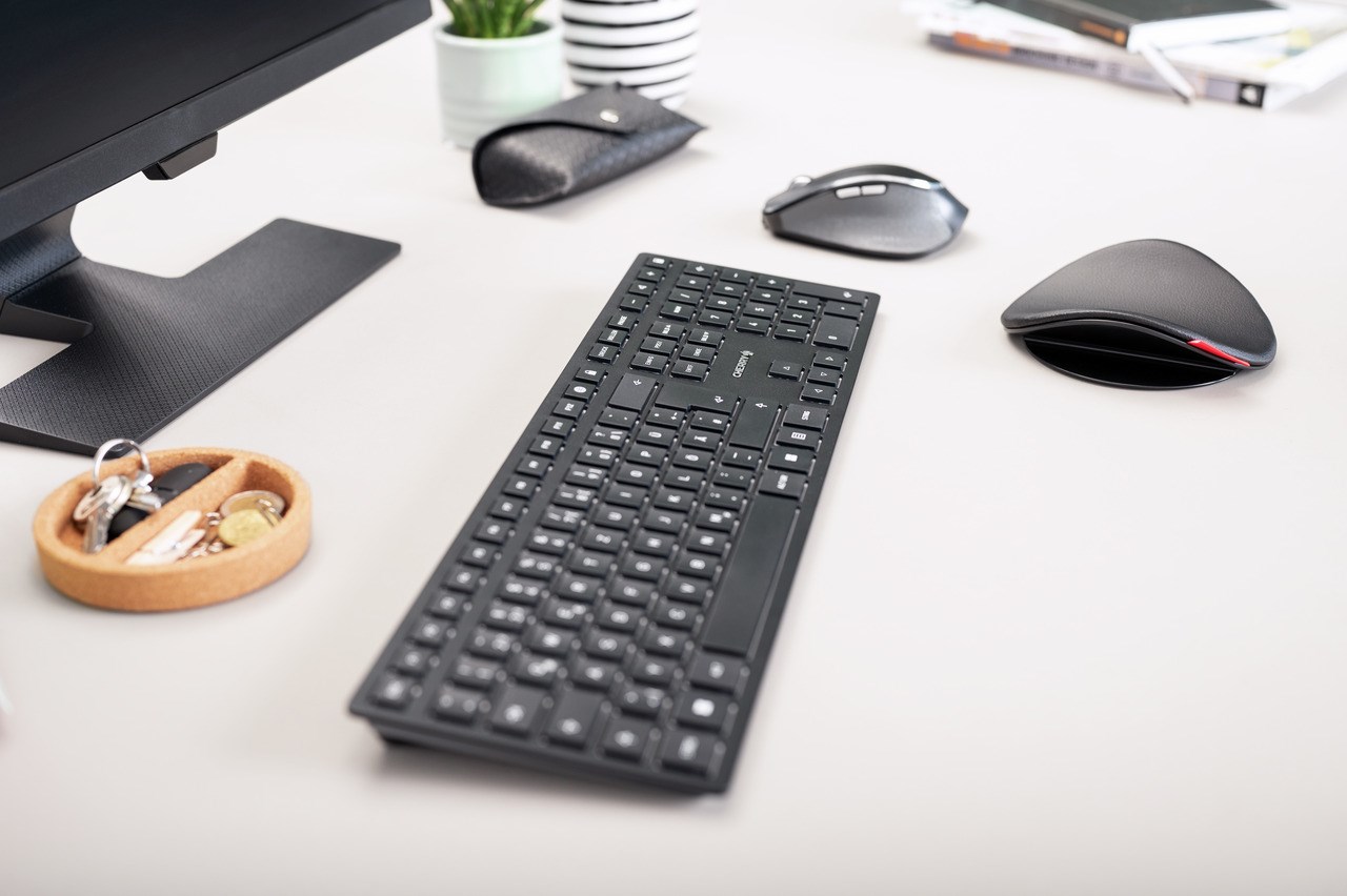 CHERRY KW 9100 SLIM keyboard Universal RF Wireless + Bluetooth QWERTZ Swiss Black CHERRY KW 9100 SLIM keyboard Universal RF Wireless + Bluetooth QWERTZ Swiss Black