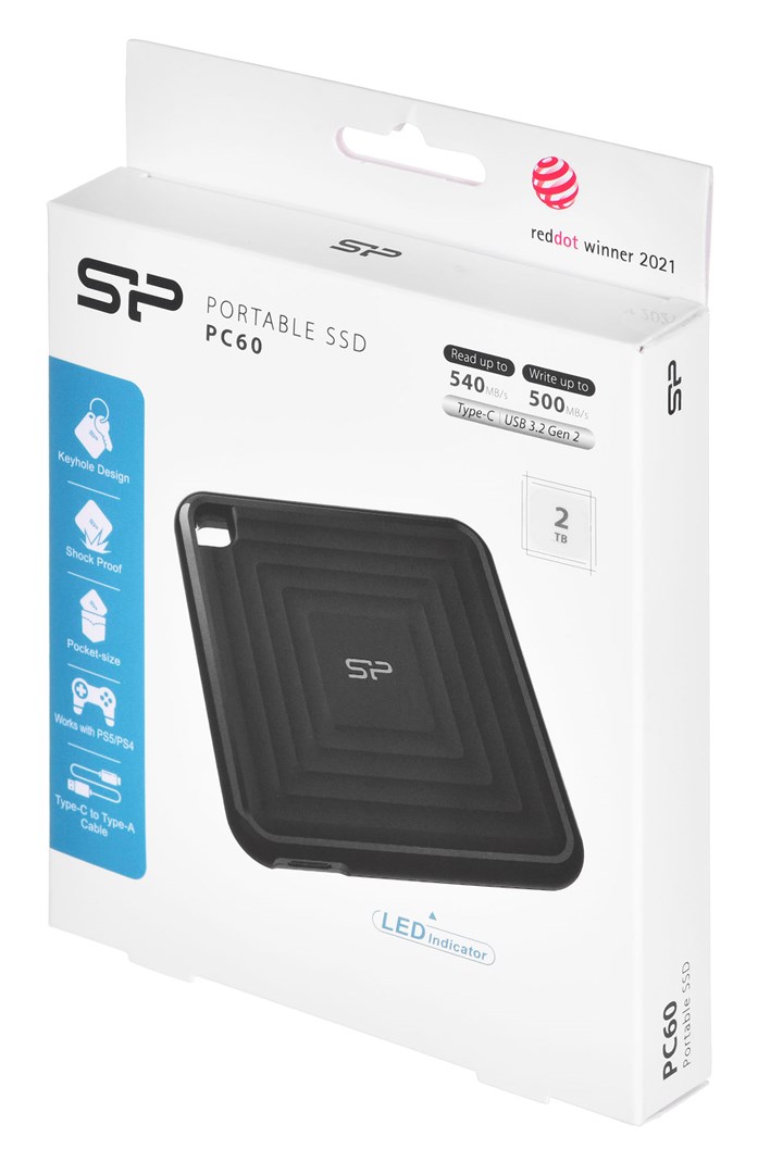 Silicon Power CP60 2 TB USB Type-A to USB Type-C 3.2 Gen 2 (3.1 Gen 2) Black Silicon Power CP60 2 TB USB Type-A to USB Type-C 3.2 Gen 2 (3.1 Gen 2) Black