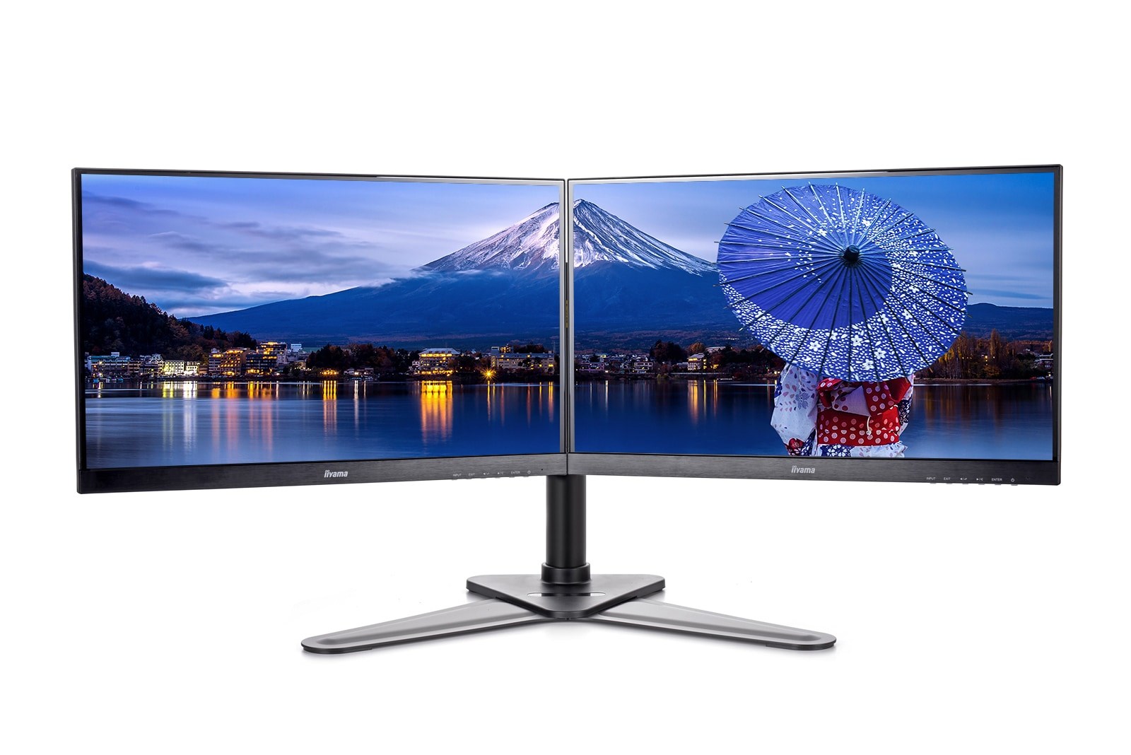 iiyama The DS1002D-B1 is a desk mount stand for two flat screens up to 30” iiyama The DS1002D-B1 is a desk mount stand for two flat screens up to 30”