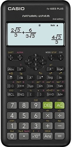 CASIO FX-82ESPLUS-2 CALCULATOR SCIENTIFIC, 252 FUNCTIONS, 77X162MM, BLACK, BOX CASIO FX-82ESPLUS-2 CALCULATOR SCIENTIFIC, 252 FUNCTIONS, 77X162MM, BLACK, BOX