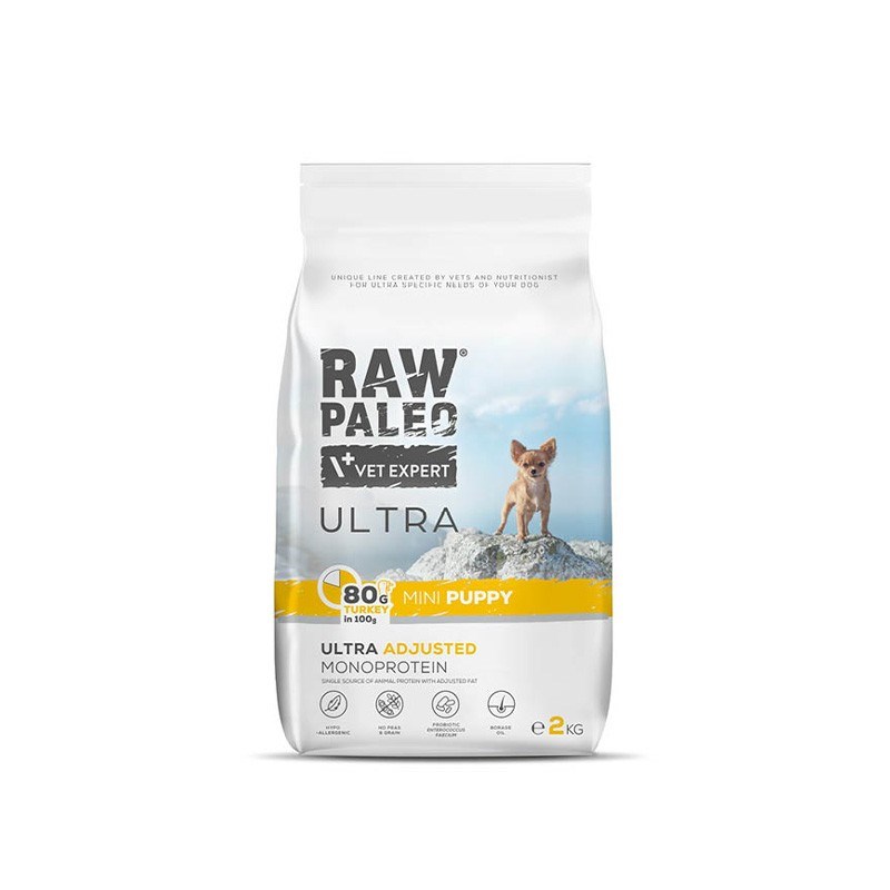 RAW PALEO Ultra Mini Puppy Turkey - dry food for puppies - 2 kg RAW PALEO Ultra Mini Puppy Turkey - dry food for puppies - 2 kg