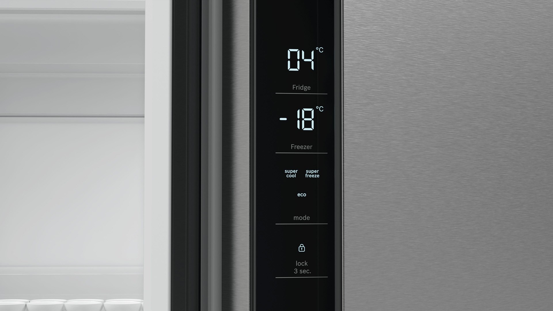 Bosch Serie 4 KFN96VPEA side-by-side refrigerator Freestanding 605 L E Stainless steel Bosch Serie 4 KFN96VPEA side-by-side refrigerator Freestanding 605 L E Stainless steel