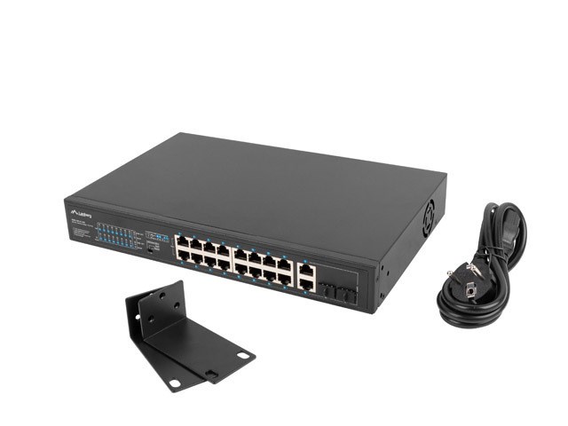 Lanberg Switch rack 19" POE+ 16x 100MB /2X COMBO GIGABIT ETHERNET 250W Lanberg Switch rack 19" POE+ 16x 100MB /2X COMBO GIGABIT ETHERNET 250W