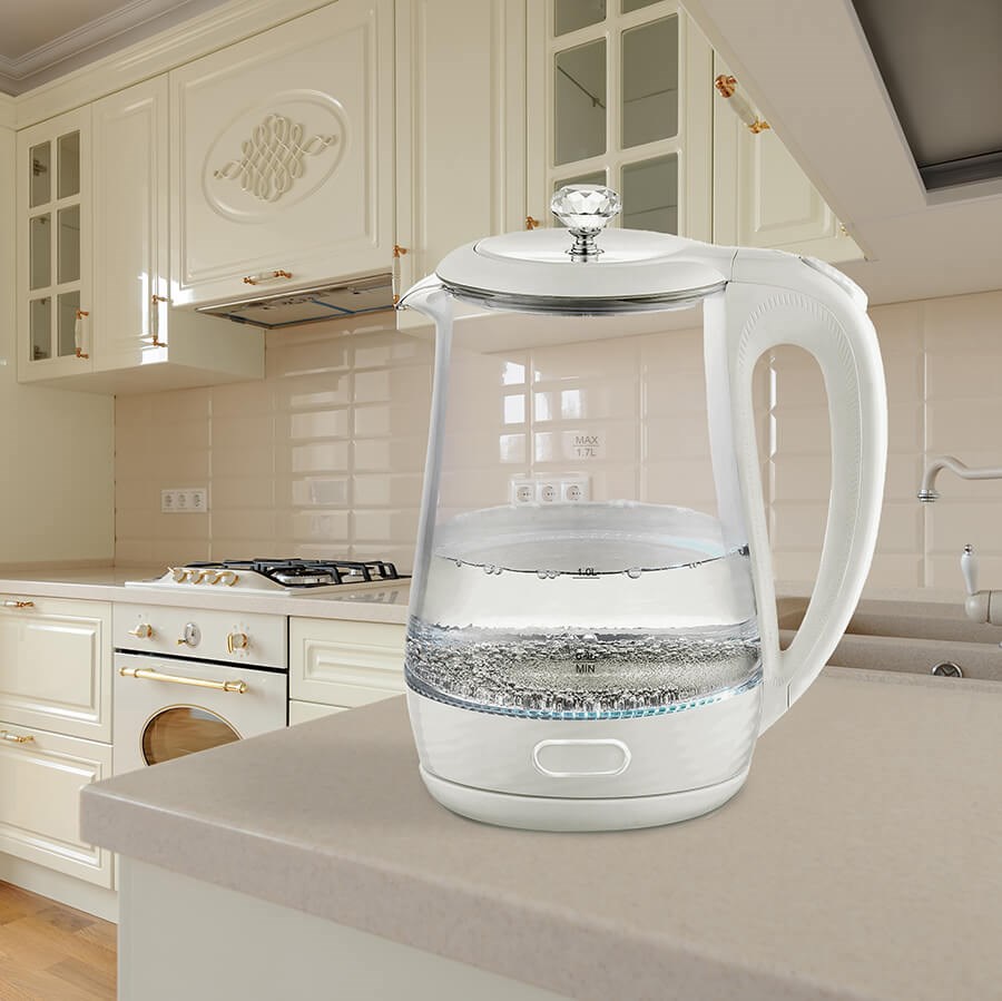 Maestro MR-052 Electric glass kettle 1.7 L (MR-052-WHITE) White Maestro MR-052 Electric glass kettle 1.7 L (MR-052-WHITE) White