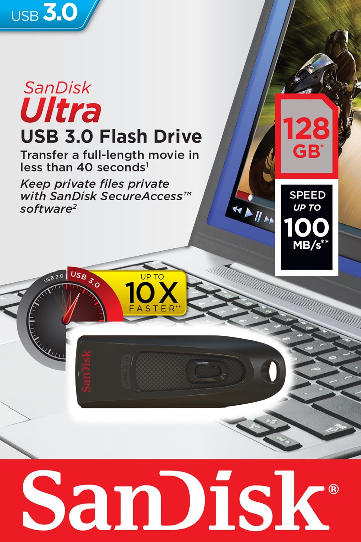 SanDisk Ultra USB flash drive 128 GB USB Type-A 3.2 Gen 1 (3.1 Gen 1) Black SanDisk Ultra USB flash drive 128 GB USB Type-A 3.2 Gen 1 (3.1 Gen 1) Black
