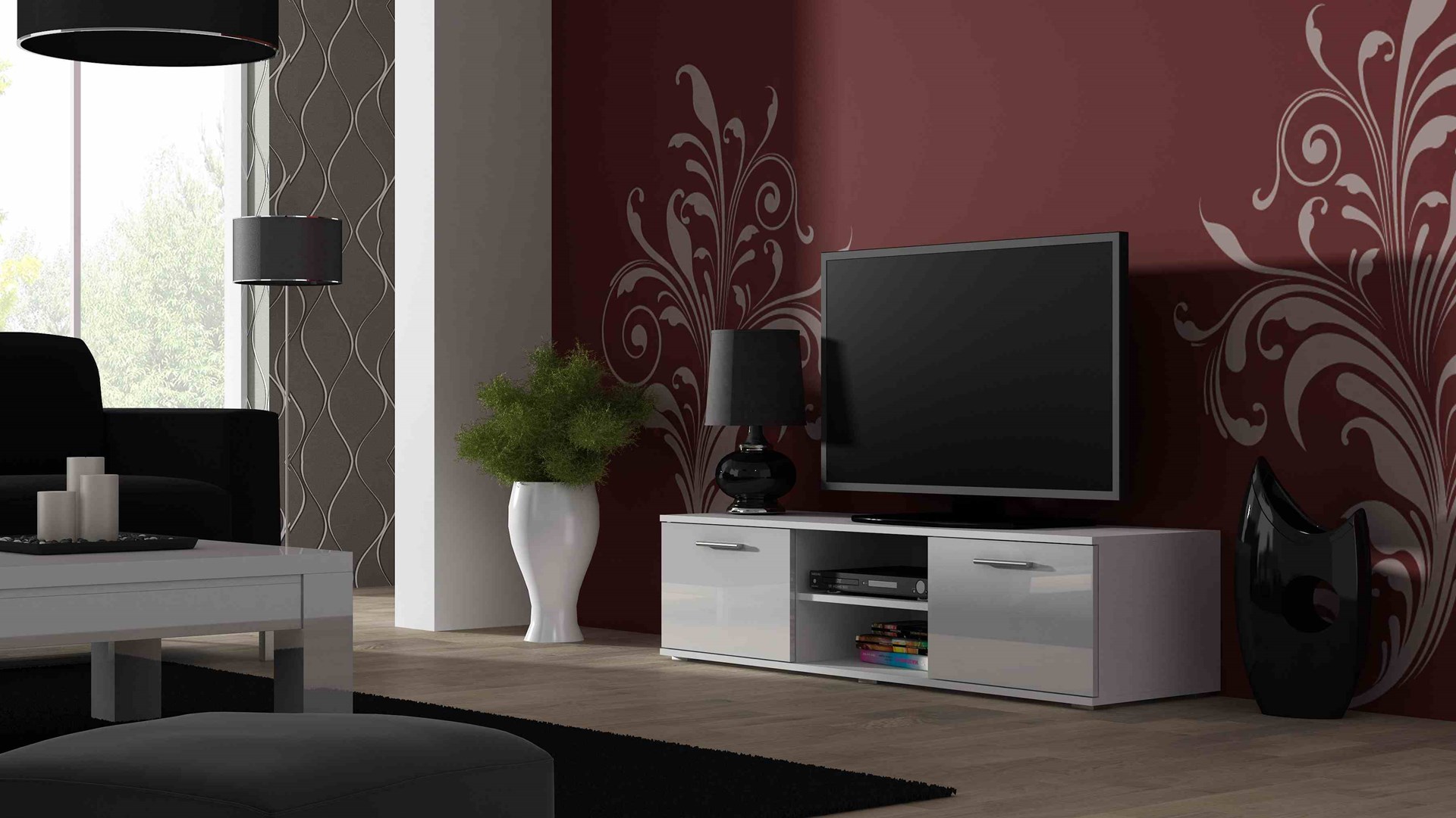 SOHO 7 set (RTV140 cabinet + S1 cabinet + shelves) White / White glossy SOHO 7 set (RTV140 cabinet + S1 cabinet + shelves) White / White glossy