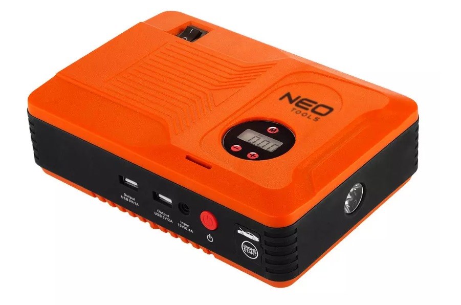 Neo Tools "Jumpstarter" starting device, 14Ah power bank, 3.5 bar compressor, flashlight Neo Tools "Jumpstarter" starting device, 14Ah power bank, 3.5 bar compressor, flashlight