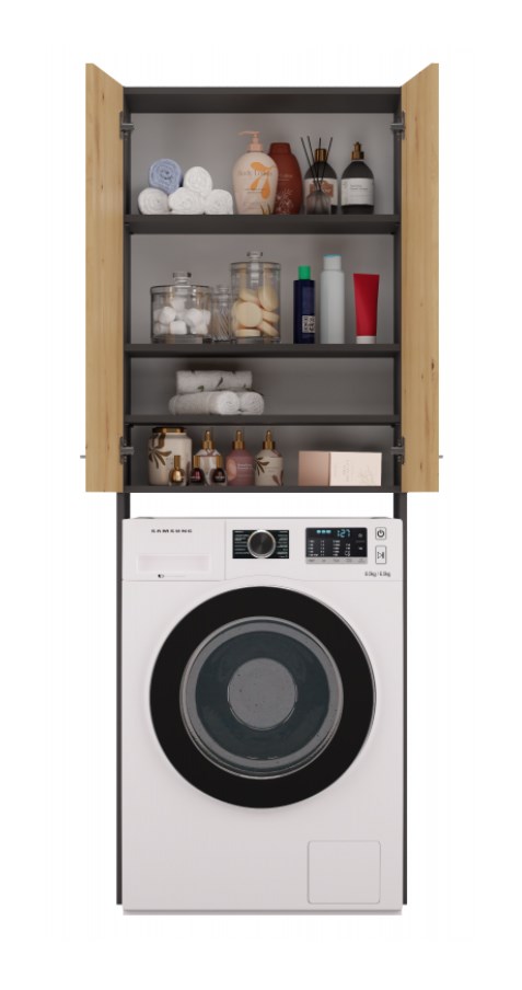 Bathroom cabinet POLA DD 64x30xH180 anthracite/artisan Bathroom cabinet POLA DD 64x30xH180 anthracite/artisan