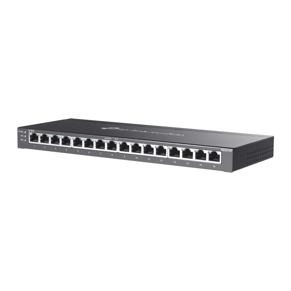 TP-Link TL-SG2016P network switch L2/L3/L4 Gigabit Ethernet (10/100/1000) Power over Ethernet (PoE) Black TP-Link TL-SG2016P network switch L2/L3/L4 Gigabit Ethernet (10/100/1000) Power over Ethernet (PoE) Black