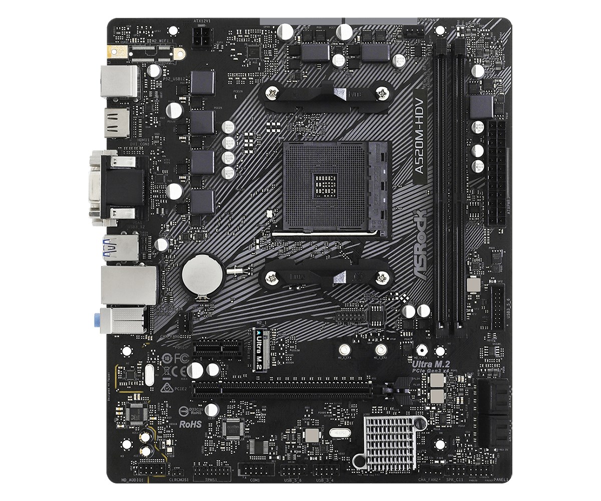 Asrock A520M-HDV Socket AM4 micro ATX Asrock A520M-HDV Socket AM4 micro ATX