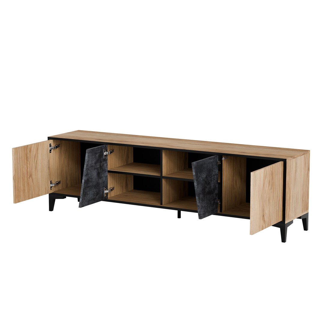 Cama 4D RTV cabinet OVO 180x38xH53 oak/concrete Cama 4D RTV cabinet OVO 180x38xH53 oak/concrete