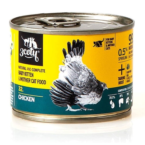 3COTY 32. Chicken Baby&Mother - wet cat food - 180g 3COTY 32. Chicken Baby&Mother - wet cat food - 180g