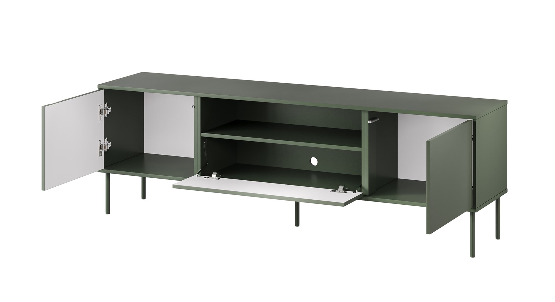 Cama EF TRESSE RTV Cabinet 180x40x54.5 matte green Cama EF TRESSE RTV Cabinet 180x40x54.5 matte green