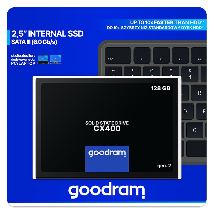 Goodram CX400 gen.2 2.5" 128 GB Serial ATA III 3D TLC NAND Goodram CX400 gen.2 2.5" 128 GB Serial ATA III 3D TLC NAND