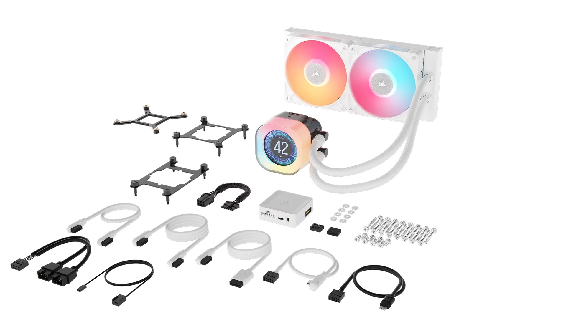 Corsair iCUE LINK TITAN 240 RX LCD Processor All-in-one liquid cooler 12 cm White 1 pc(s) Corsair iCUE LINK TITAN 240 RX LCD Processor All-in-one liquid cooler 12 cm White 1 pc(s)