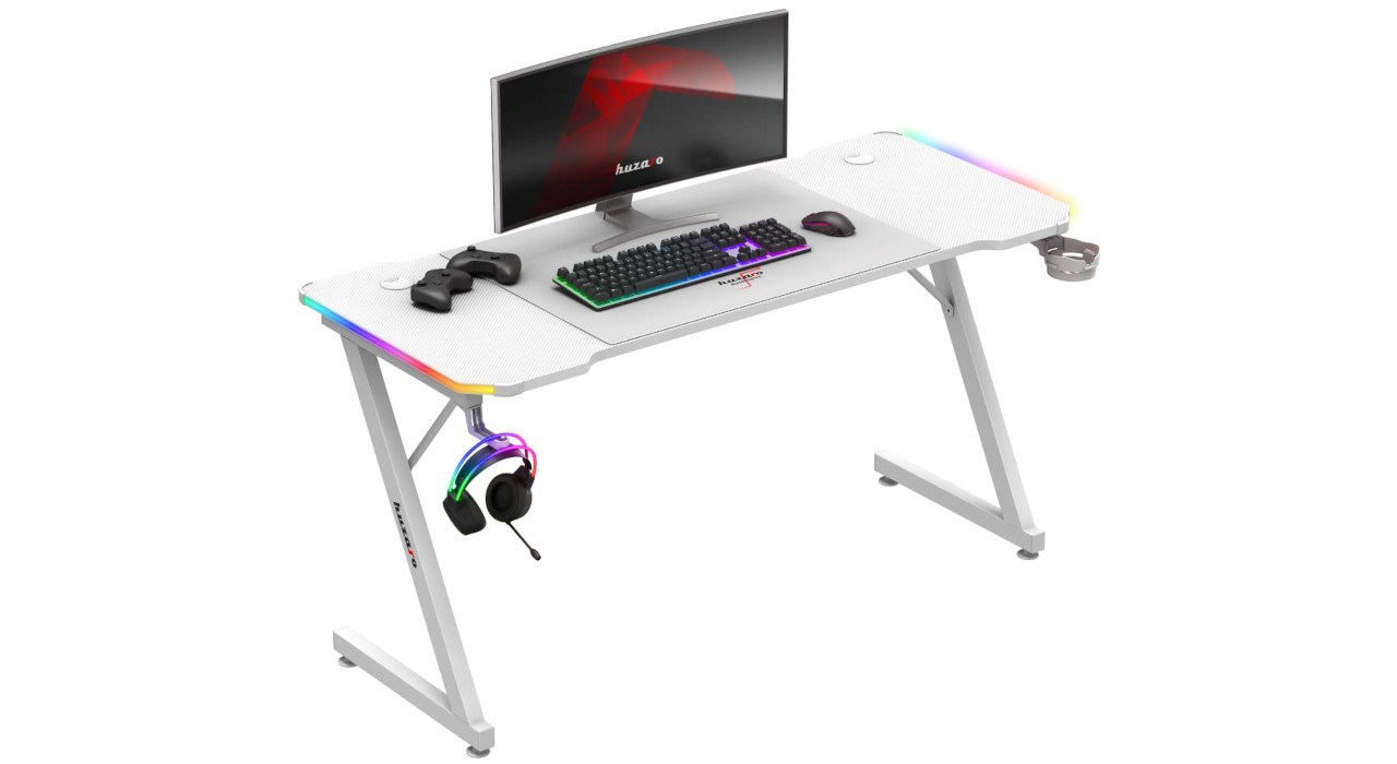 Huzaro Hero 3.3 White RGB - gaming table Huzaro Hero 3.3 White RGB - gaming table