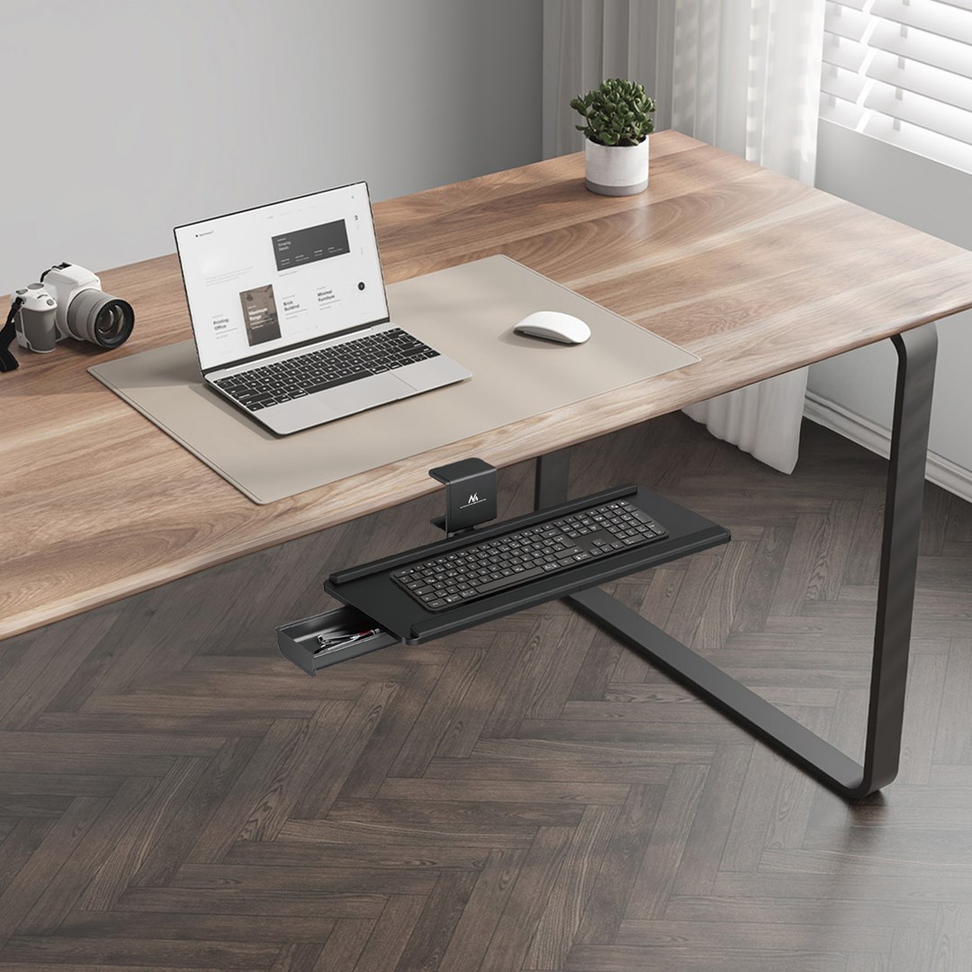 Maclean under-desk keyboard holder, max. load 5kg, horizontal and vertical reg., black, MC-108 B Maclean under-desk keyboard holder, max. load 5kg, horizontal and vertical reg., black, MC-108 B