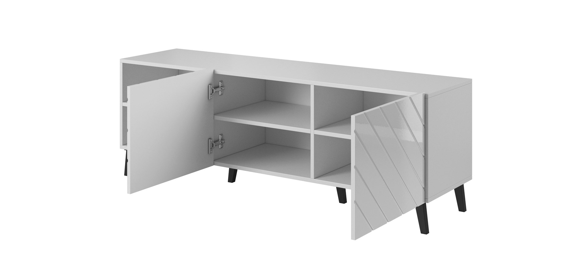 RTV cabinet ABETO 150x42x52 white/white glossy RTV cabinet ABETO 150x42x52 white/white glossy