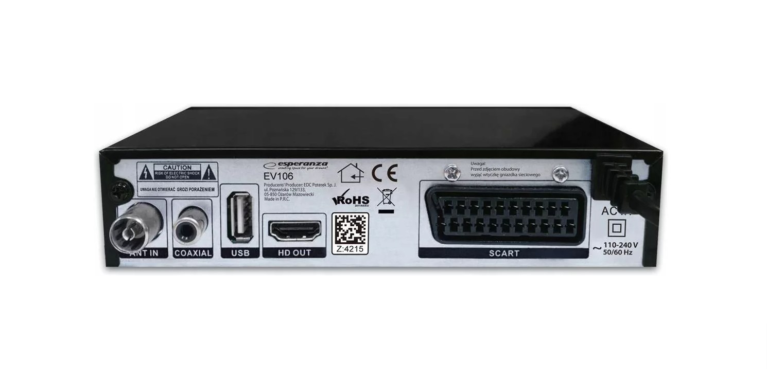 Esperanza EV106R TV set-top box Cable Black Esperanza EV106R TV set-top box Cable Black