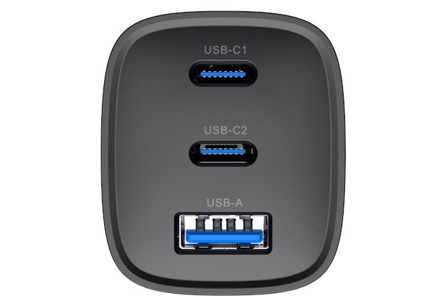 Havit UC20 - GaN 65 W three-port travel charger, black Havit UC20 - GaN 65 W three-port travel charger, black
