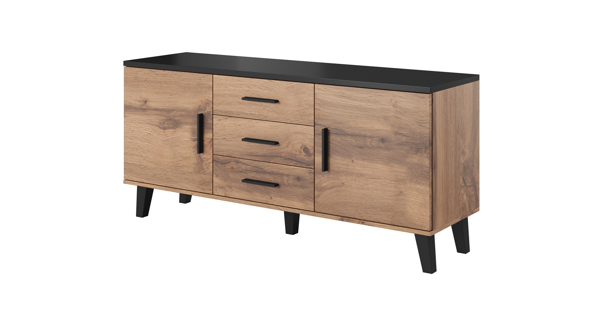 Cama sideboard LOTTA 150 2D3S wotan oak + mat black Cama sideboard LOTTA 150 2D3S wotan oak + mat black