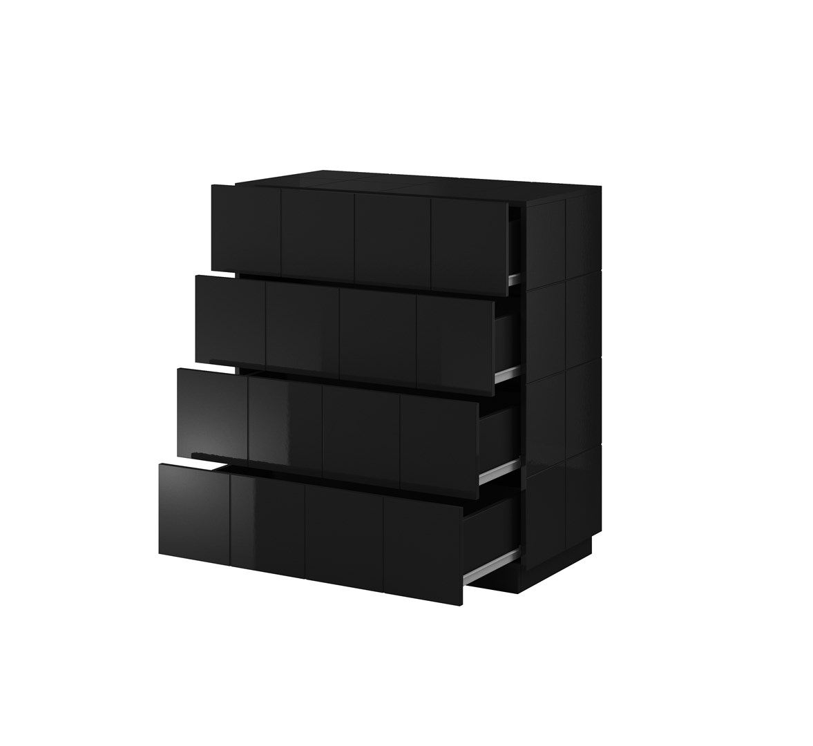 Cama chest of drawers 4D REJA black gloss/black gloss Cama chest of drawers 4D REJA black gloss/black gloss