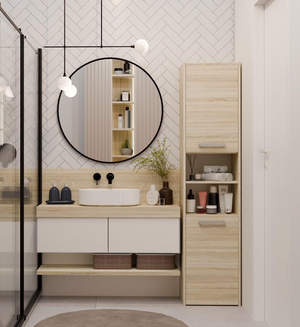 Topeshop S40 SONOMA bathroom storage cabinet Oak Topeshop S40 SONOMA bathroom storage cabinet Oak