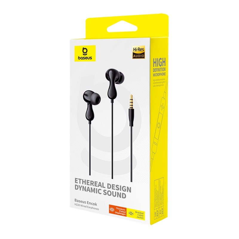 Baseus Encok HZ20 - wired headphones (black) Baseus Encok HZ20 - wired headphones (black)