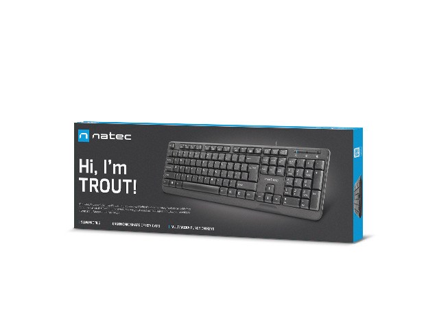 NATEC KEYBOARD TROUT SLIM USB, US LAYOUT, BLACK NATEC KEYBOARD TROUT SLIM USB, US LAYOUT, BLACK