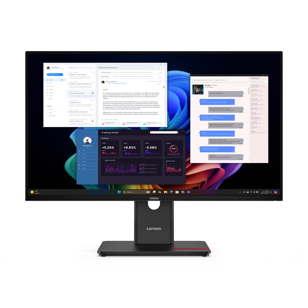 Lenovo ThinkVision T27UD-40 LED display 68.6 cm (27") 3840 x 2160 pixels 4K Ultra HD LCD Black Lenovo ThinkVision T27UD-40 LED display 68.6 cm (27") 3840 x 2160 pixels 4K Ultra HD LCD Black