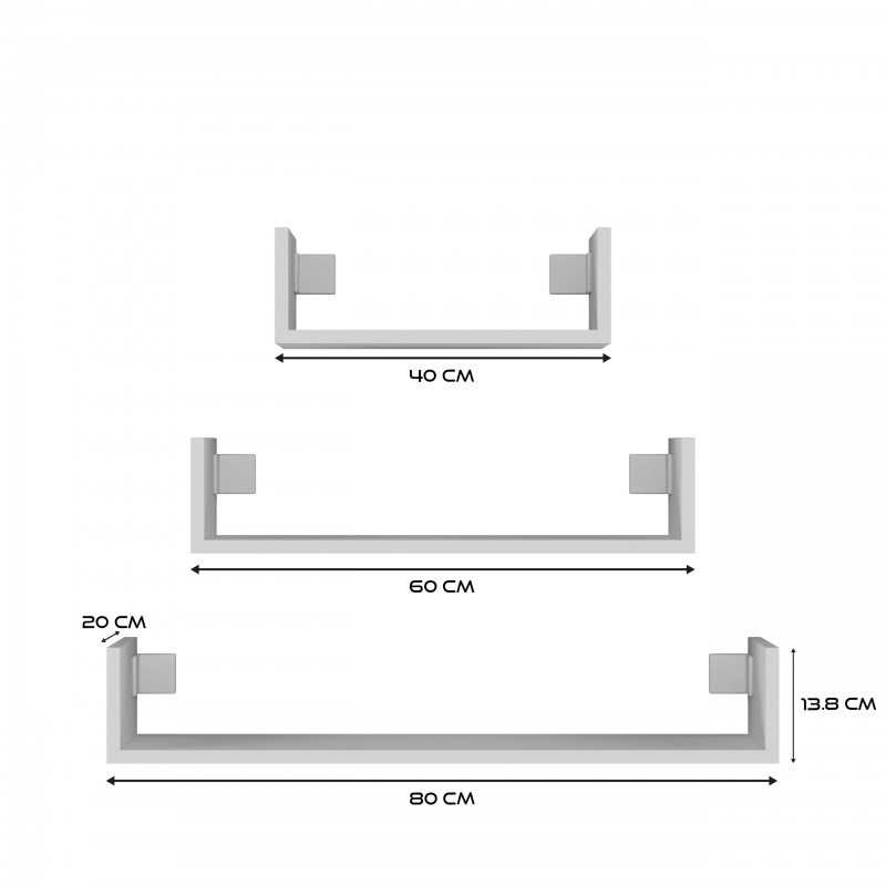 Topeshop MOBI 3P BIEL shelve Floating shelf Wall mounted Particle board White Topeshop MOBI 3P BIEL shelve Floating shelf Wall mounted Particle board White