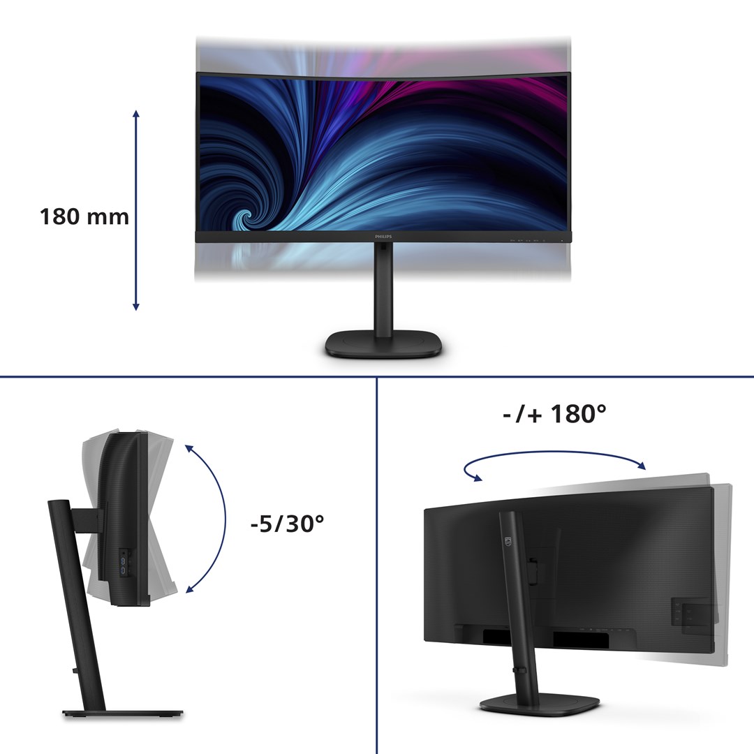 Philips 3000 series 34B2U3600C/00 computer monitor 86.4 cm (34") 3440 x 1440 pixels Wide Quad HD LCD Black Philips 3000 series 34B2U3600C/00 computer monitor 86.4 cm (34") 3440 x 1440 pixels Wide Quad HD LCD Black