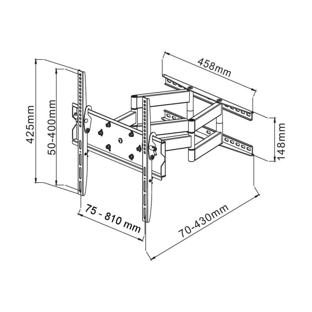 Techly 42-70" Wall Bracket for LED LCD TV Full-Motion Dual Arm" ICA-PLB 147XL Techly 42-70" Wall Bracket for LED LCD TV Full-Motion Dual Arm" ICA-PLB 147XL
