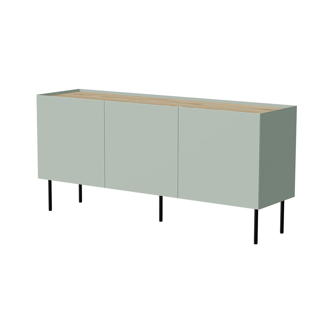 Cama FELLINI chest of drawers 150x40x70 olive + oiled oak top Cama FELLINI chest of drawers 150x40x70 olive + oiled oak top