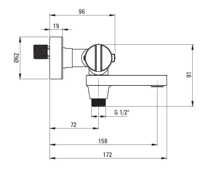 Thermostatic bathtub mixer Thermostatic bathtub mixer
