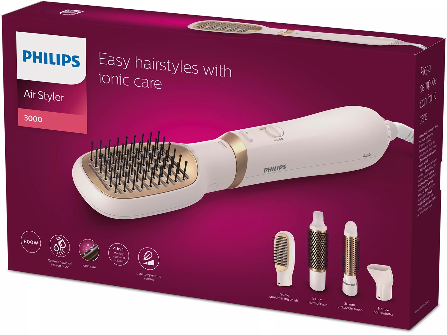 Philips 3000 series BHA310/00 hair styling tool Hair styling kit Warm Gold, White 800 W 1.8 m Philips 3000 series BHA310/00 hair styling tool Hair styling kit Warm Gold, White 800 W 1.8 m