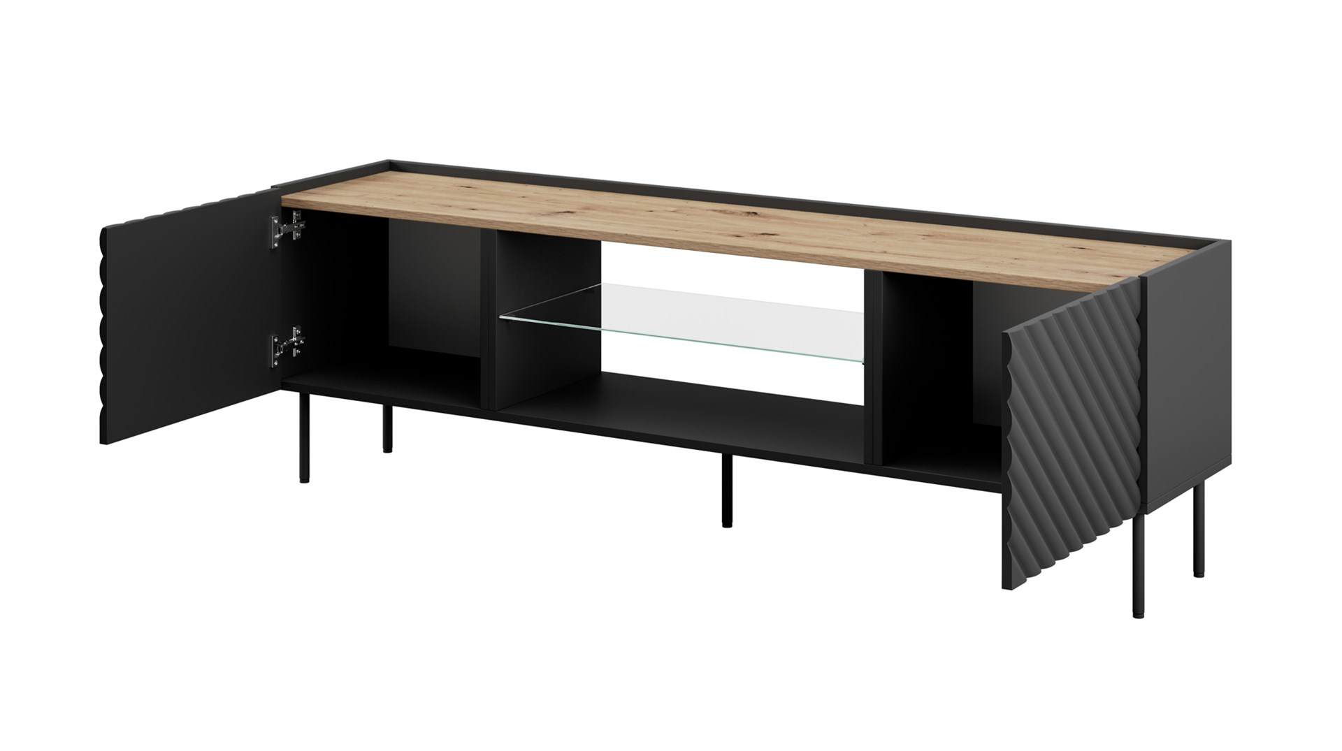 EF ONDA RTV cabinet 180x40x39-58 black (standing or wall mounted) EF ONDA RTV cabinet 180x40x39-58 black (standing or wall mounted)