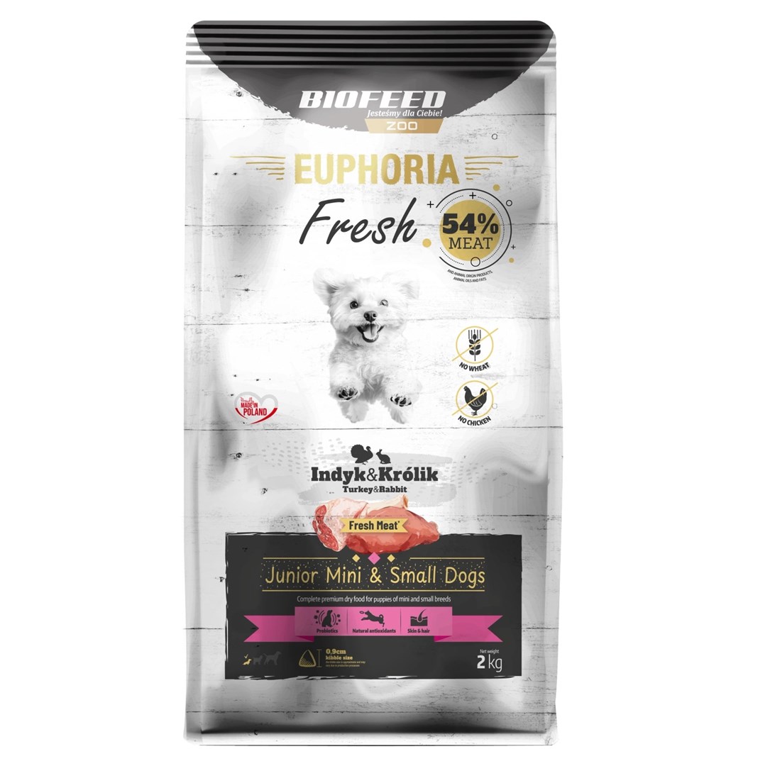 BIOFEED Euphoria Fresh  Junior Mini & Small Turkey with rabbit - dry dog food - 2kg BIOFEED Euphoria Fresh  Junior Mini & Small Turkey with rabbit - dry dog food - 2kg