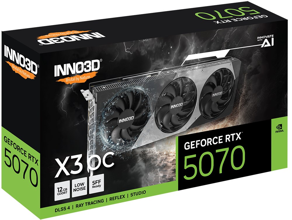 INNO3D GeForce RTX 5070 X3 OC NVIDIA 12 GB GDDR7 INNO3D GeForce RTX 5070 X3 OC NVIDIA 12 GB GDDR7