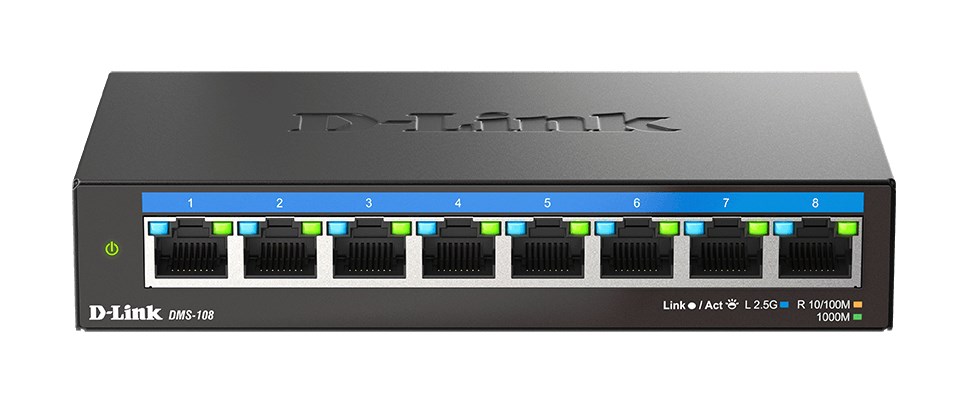 D-Link 8-Port 2.5G Multi-Gigabit Desktop Switch D-Link 8-Port 2.5G Multi-Gigabit Desktop Switch