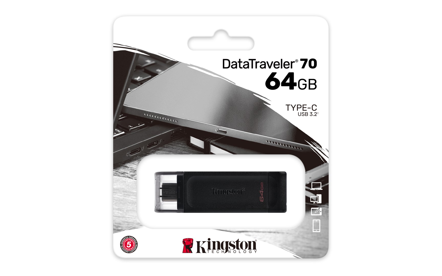 Kingston Technology DataTraveler 64GB USB-C 3.2 Gen 1 70 Kingston Technology DataTraveler 64GB USB-C 3.2 Gen 1 70