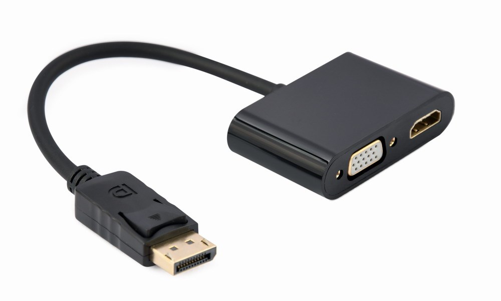 Gembird A-DPM-HDMIFVGAF-01 DisplayPort male to HDMI female + VGA female adapter cable, black Gembird A-DPM-HDMIFVGAF-01 DisplayPort male to HDMI female + VGA female adapter cable, black