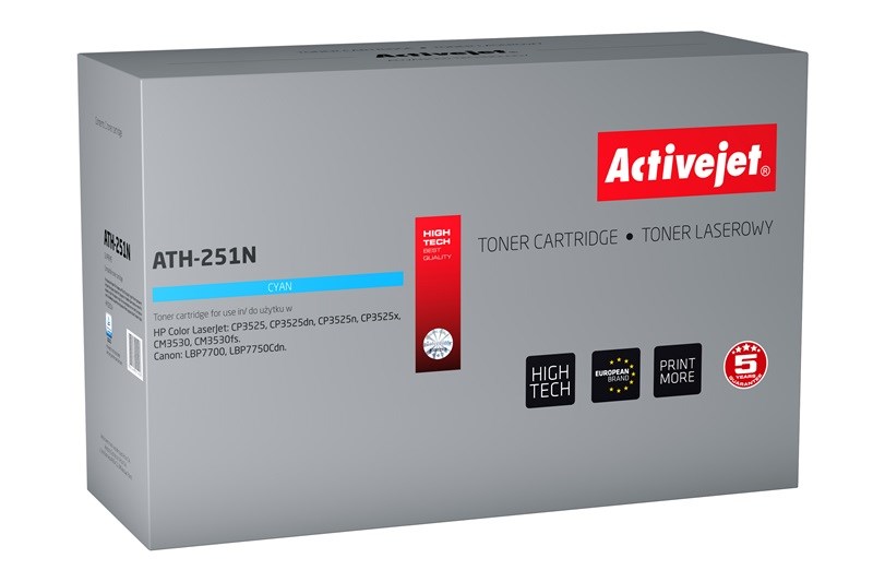 Activejet ATH-251N Toner (replacement for HP 504A CE251A, Canon CRG-723C; Supreme; 7000 pages; cyan) Activejet ATH-251N Toner (replacement for HP 504A CE251A, Canon CRG-723C; Supreme; 7000 pages; cyan)